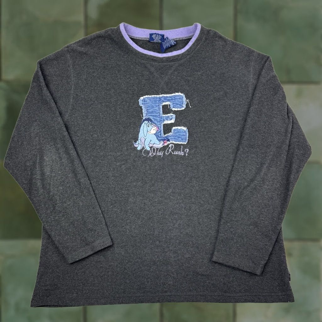 Disney VINTAGE Disney Eeyore Fleece Sweatshirt Womens XL Winnie The Pooh Why Rush 90s Y2K Size XL / US 12-14 / IT 48-50 - 1 Thumbnail