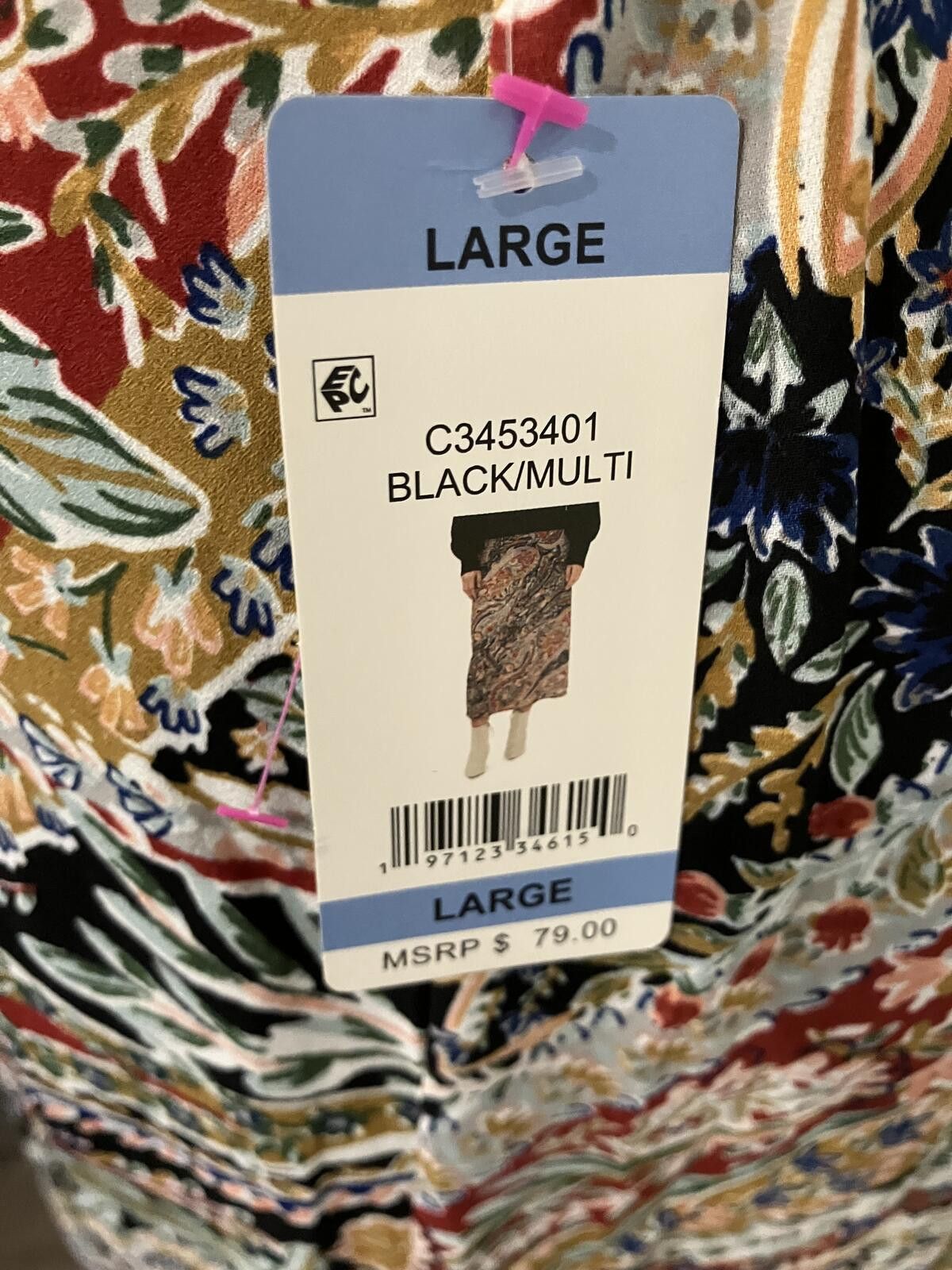 Unknown London NWT Large Black Multi Paisley Print Skirt Size 36" / US 14 / IT 50 - 1 Thumbnail