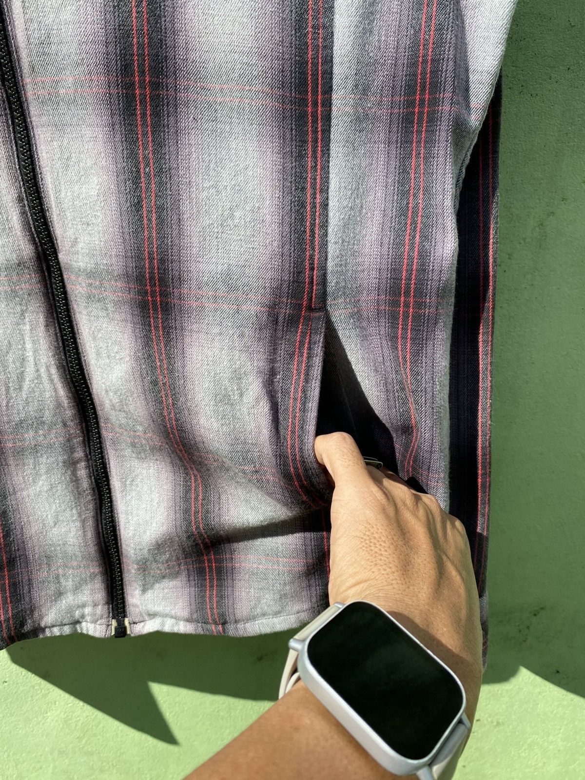 Japanese Brand Net Man Slim Fit Classic Grey Plaid Hoodie Full Zip Casual Size US L / EU 52-54 / 3 - 9 Thumbnail