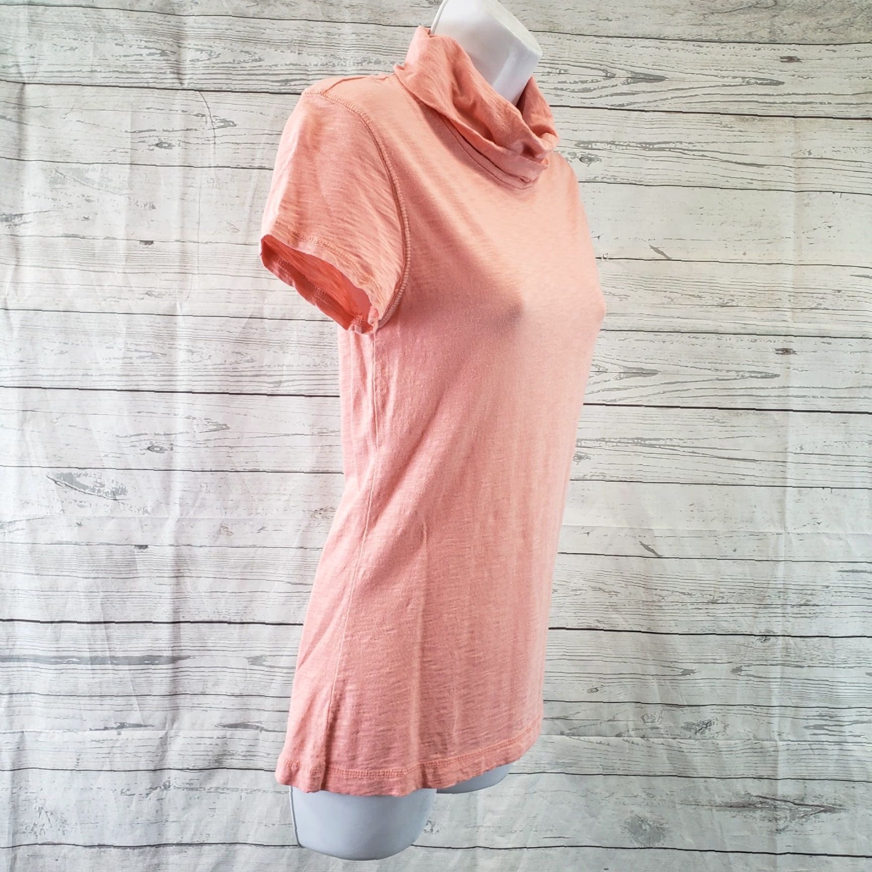 Athleta VINTAGE? No — [No, skip] Athleta Womens Cowl Neck Top Short Sleeve Solid Pink Cotton Blend Sz Small, Regular, Pink, Activewear, Casual, Womens Size S / US 4 / IT 40 - 3 Thumbnail