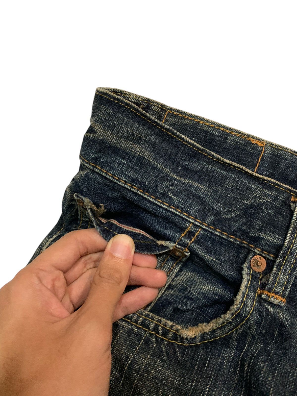 Edwin × If Six Was Nine × Kapital VINTAGE EDWIN 505Z SELVEDGE RUSTY JAPANASE DISTRESSED DENIM Size US 32 / EU 48 - 15 Thumbnail