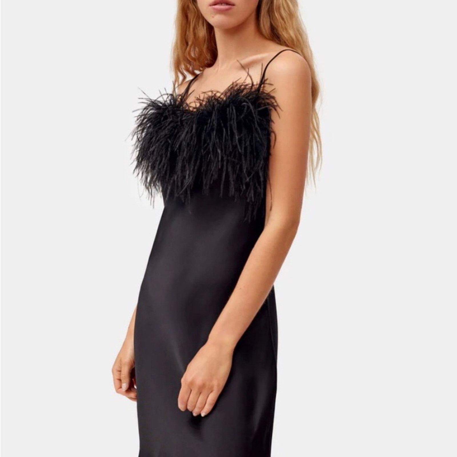 Sleeper Sleeper Boheme Mini Slip Dress Feathers feather trim Black S Size S / US 4 / IT 40 - 2 Thumbnail