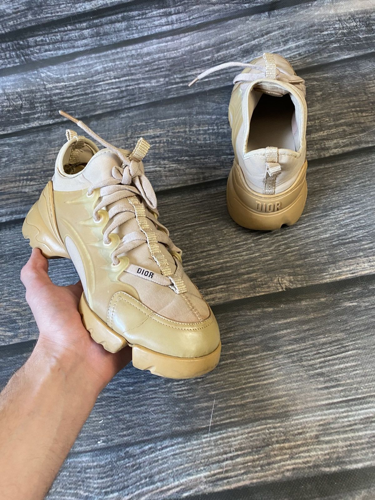 Dior Dior D Connect Trainers Low Top Sneakers Beige Size US 10 / IT 40 - 2 Thumbnail