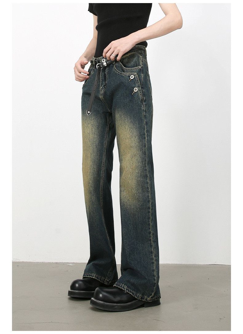 Japanese Brand × Jean American retro high street button flared jeans washed Size US 32 / EU 48 - 4 Thumbnail