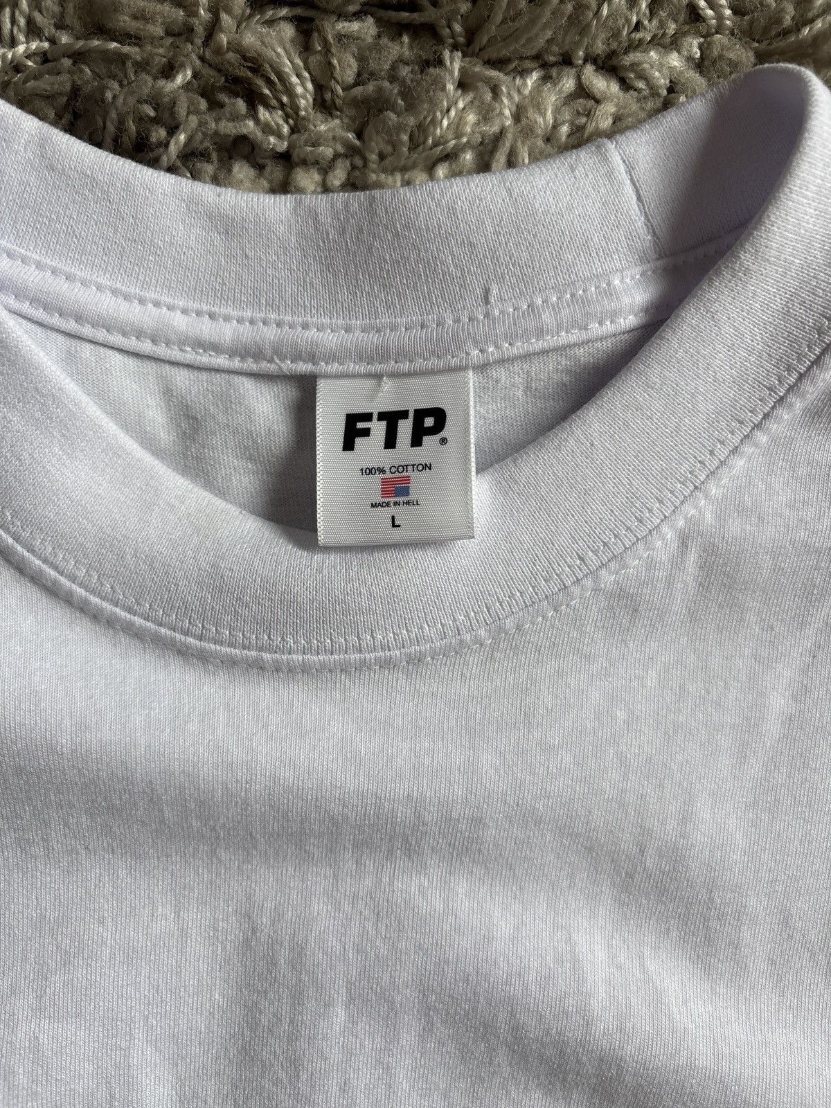 Fuck The Population FTP (Fuck The Population) Warning Label Tee — White Size US L / EU 52-54 / 3 - 2 Thumbnail