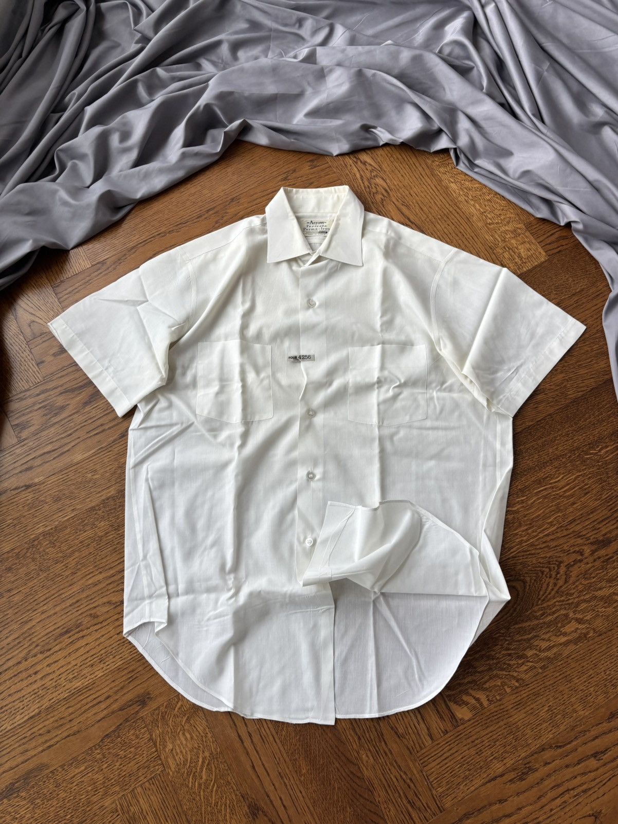 Arrow × Vintage 1960s Arrow Tericota Shirt 70s Vintage Shortsleeve Sanfor S Size US S / EU 44-46 / 1 - 1 Thumbnail