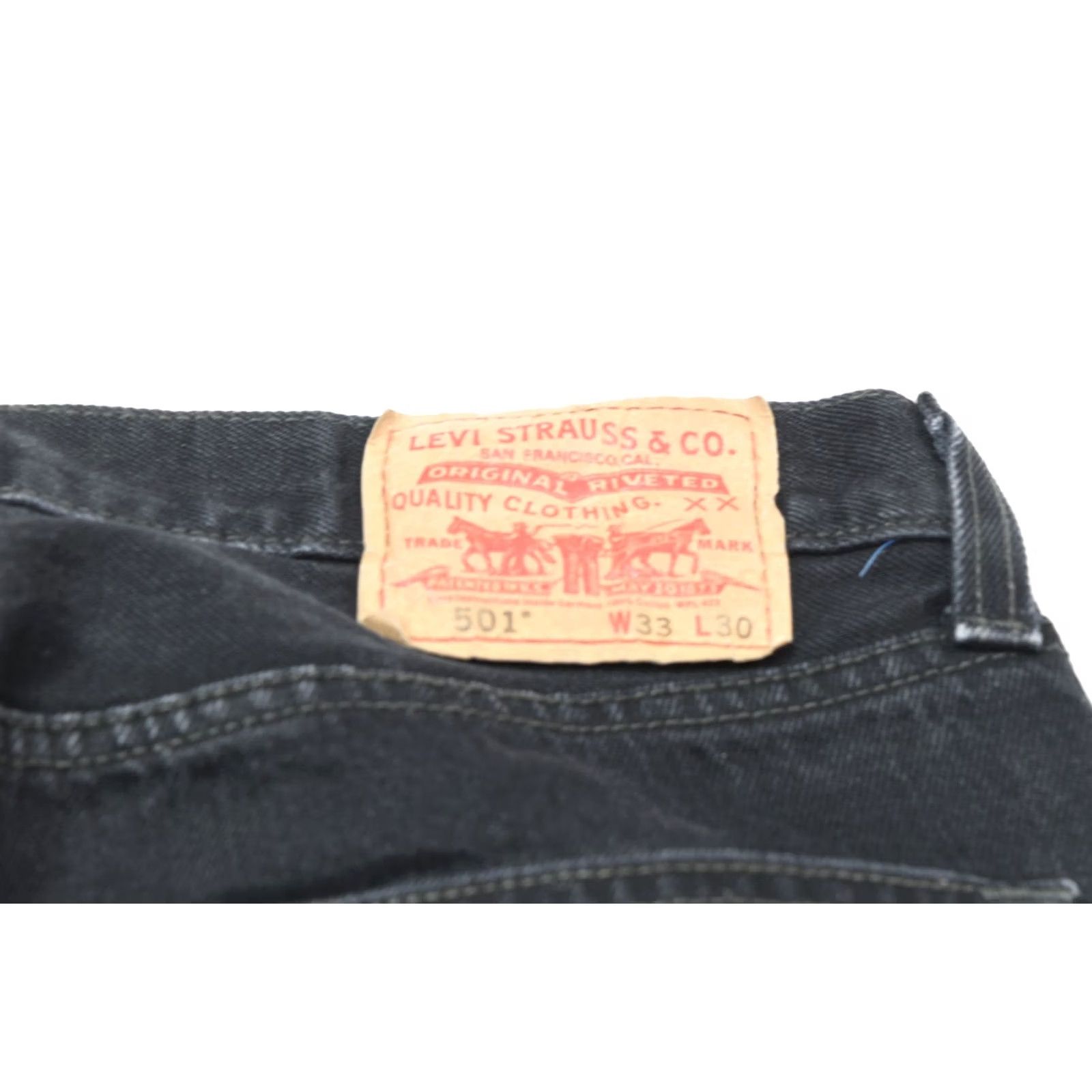 Levi's Levi's 501 Jeans Mens 33x30 Black Original Straight Fit Button-Fly Denim Jeans Size US 33 - 7 Thumbnail