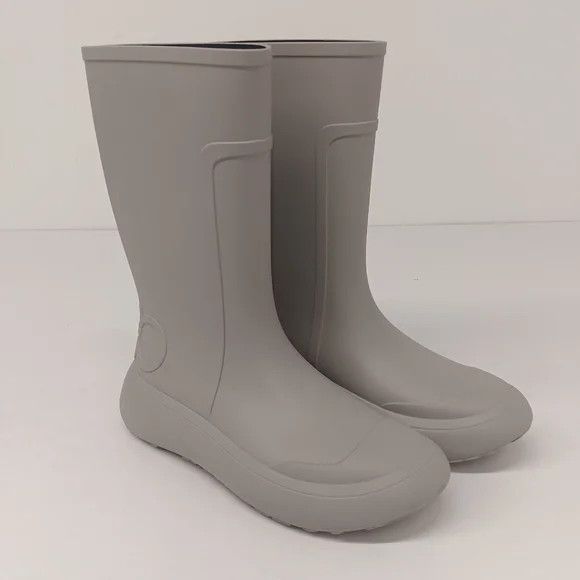 Salvatore Ferragamo Ferragamo Men's Gancini Detail Light Grey Rain Boots - Sz 7 Size US 7 / EU 40 - 2 Thumbnail