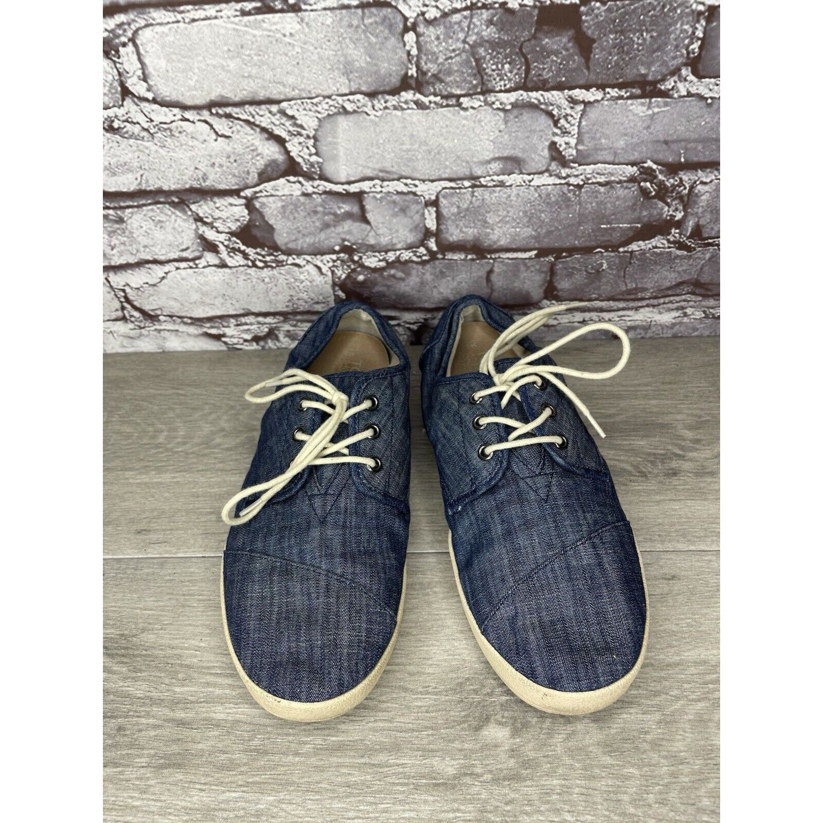 Toms Toms Denim Blue Canvas Lace Up Comfort Casual Sneakers Shoes Size US 9 / EU 42 - 10 Thumbnail