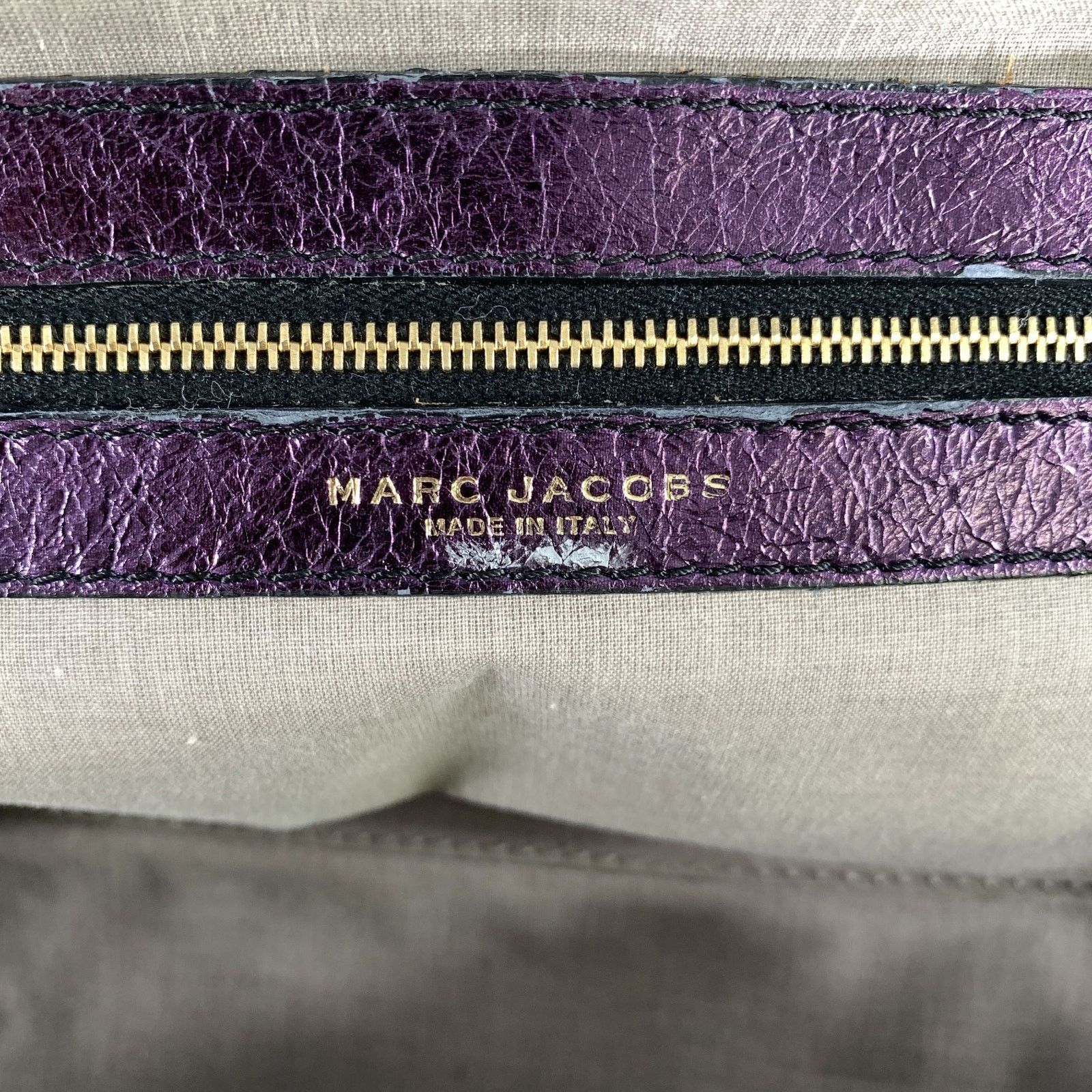 Marc Jacobs MARC JACOBS Purple Metallic Quilted Leather Satchel Size ONE SIZE - 10 Thumbnail