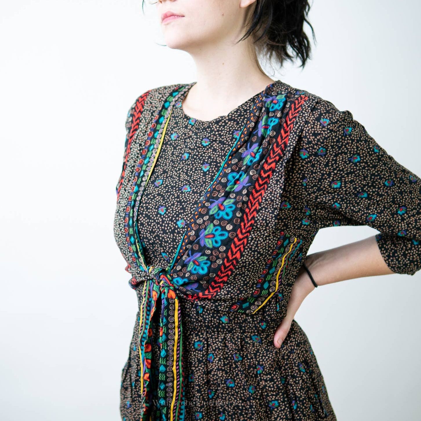 Vintage Vintage 90s Boho Cottagecore Romper Dress - M Size 30" / US 8 / IT 44 - 4 Thumbnail