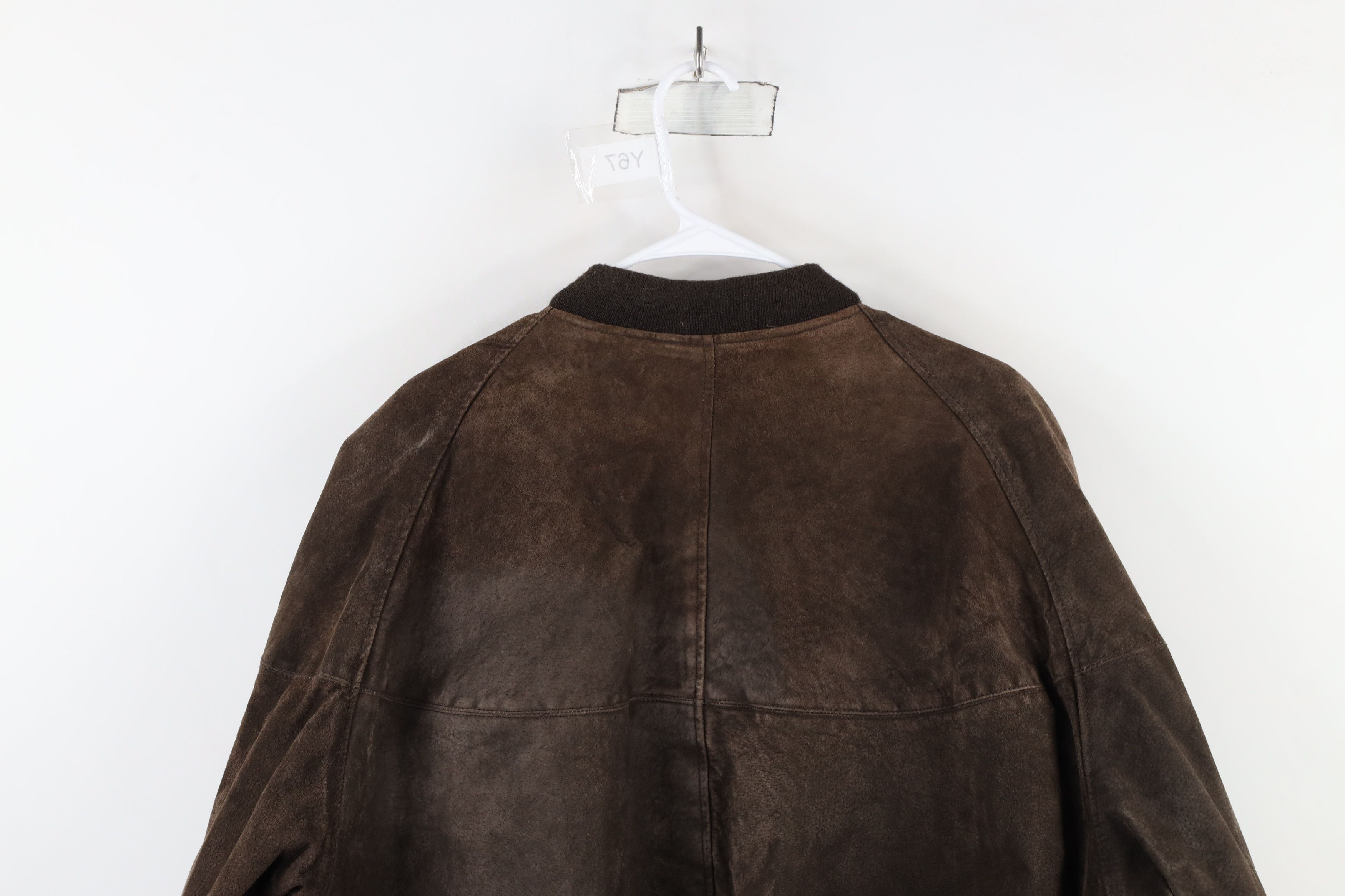 Vintage Vintage 90s Streetwear Suede Leather Bomber Jacket Brown Size US XL / EU 56 / 4 - 15 Thumbnail