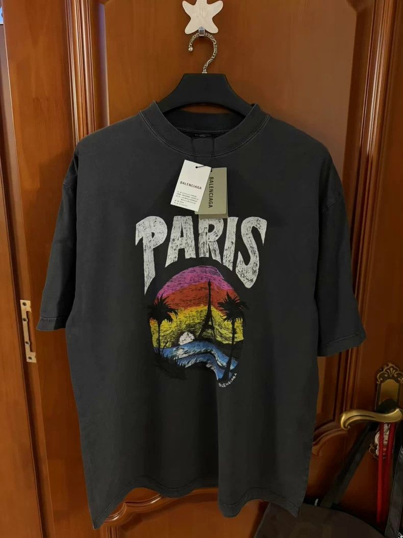 Balenciaga Paris Tower Print T-shirt