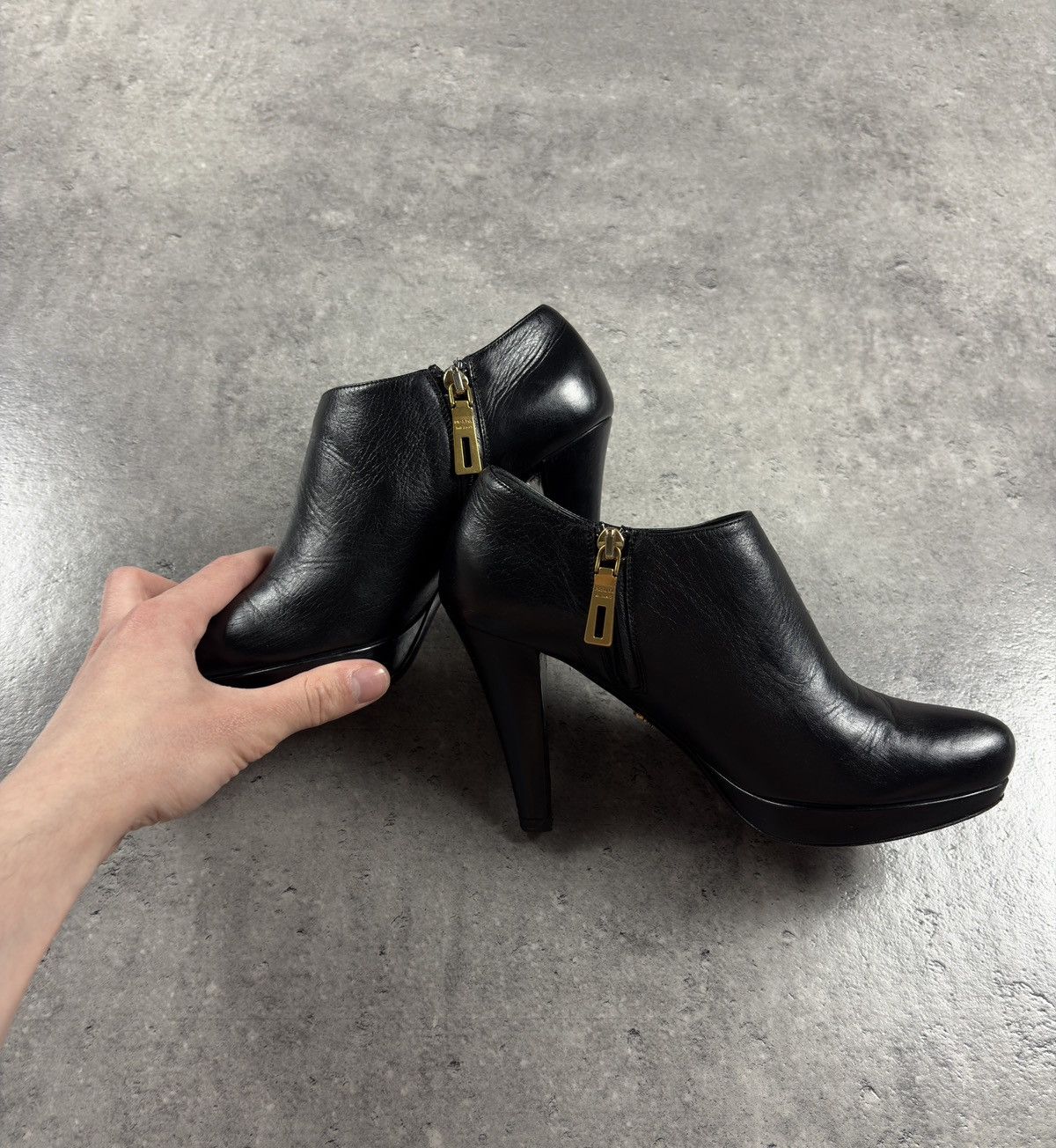 Prada Prada High Heeled Ankle Leather Boots Italy Black Size 36 Size US 6 / IT 36 - 5 Thumbnail