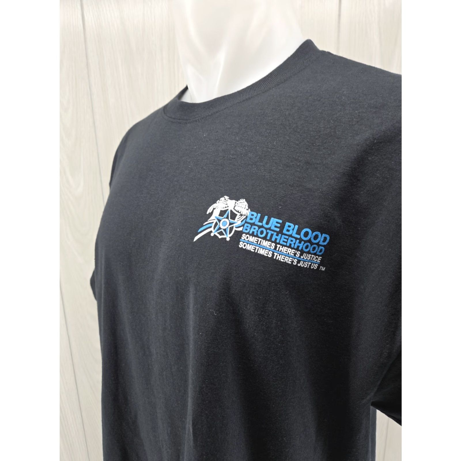 Port & Company VINTAGE Blue Blood Brotherhood Police T Shirt XL Black Size US XL / EU 56 / 4 - 6 Thumbnail