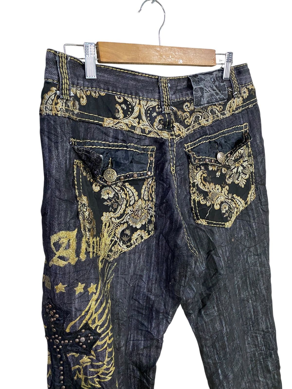 Japanese Brand Japanase brand denim emboidery cross logo very rare Size US 32 / EU 48 - 8 Thumbnail