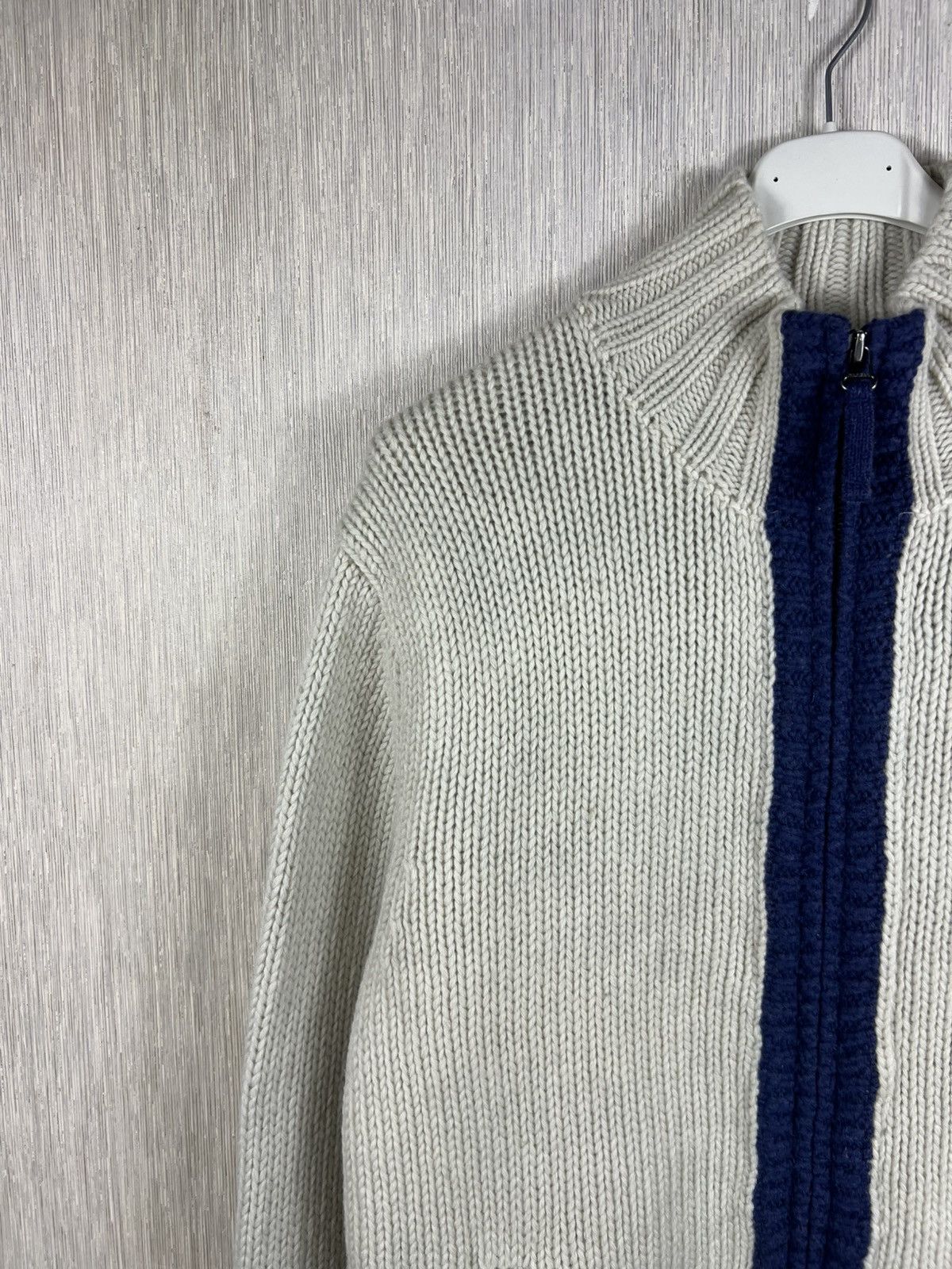 Tommy Hilfiger Vintage Tommy Hilfiger heavy knit zip wool hoodie cardigan Size US XL / EU 56 / 4 - 4 Thumbnail