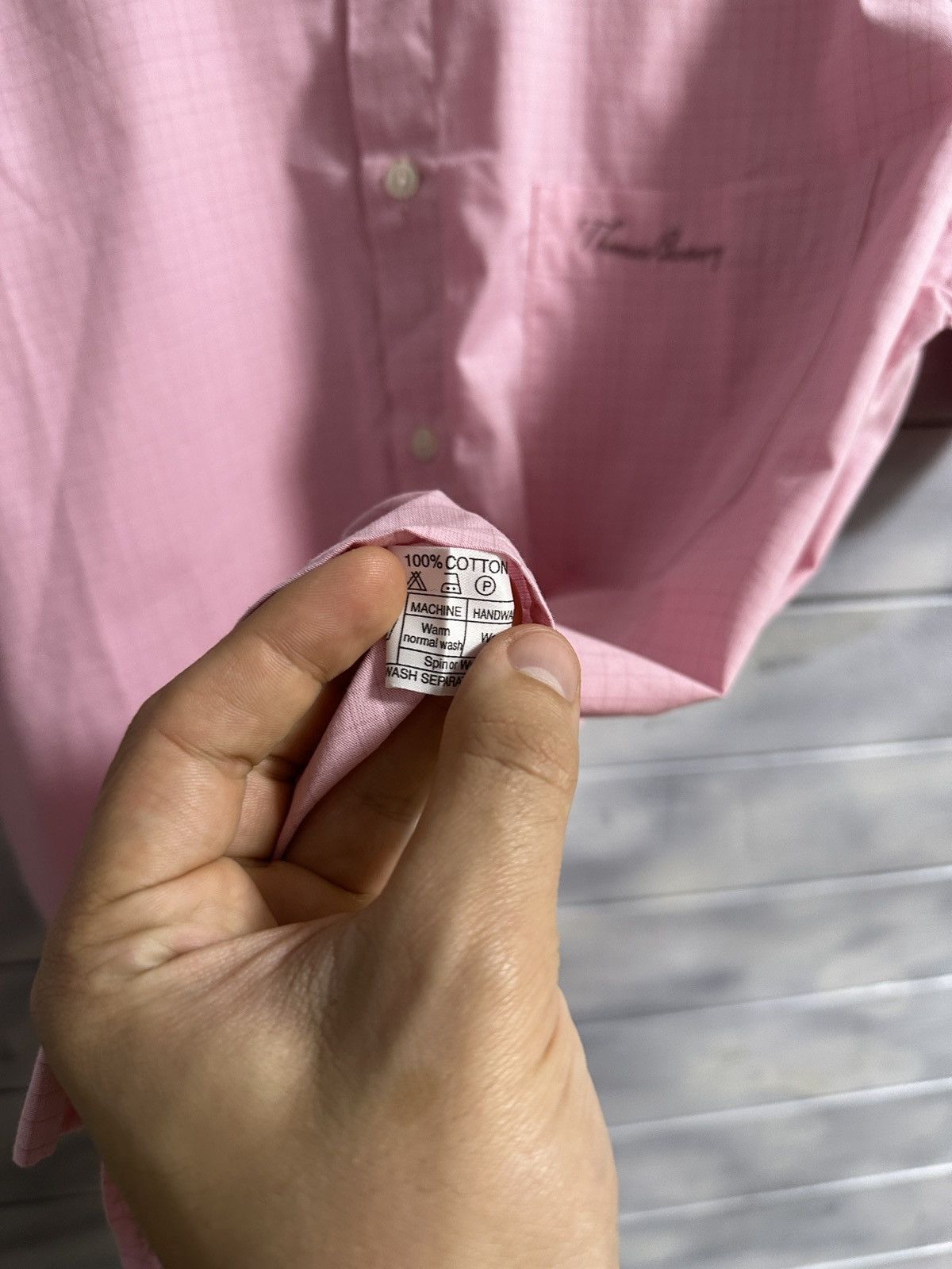 Burberry Rare Luxury Shirt Thomas Burberry Pink Vintage Size L Size US L / EU 52-54 / 3 - 8 Thumbnail
