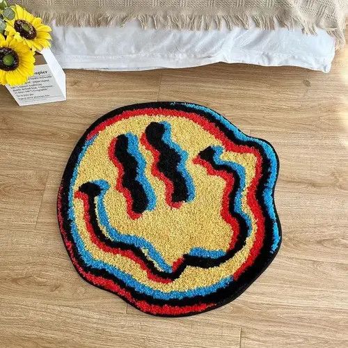 Designer × Japanese Brand Smiling Tufted Rug for Bedroom Home Decor Carpet Custom Size ONE SIZE - 1 Thumbnail
