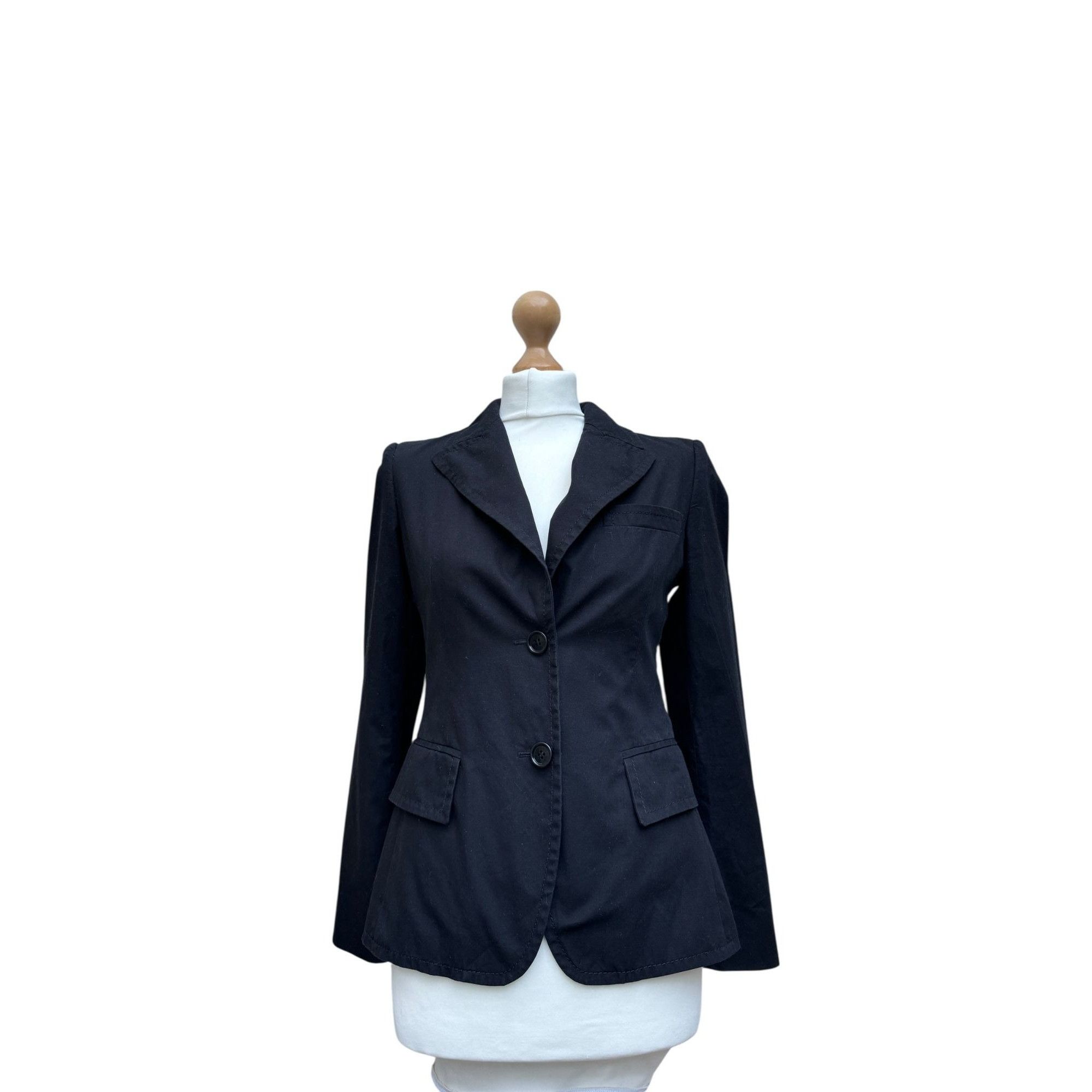 Miu Miu Black Cotton Blazer Jacket Size XS / US 0-2 / IT 36-38 - 1 Thumbnail