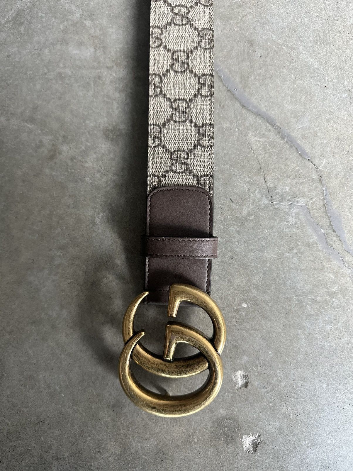 Gucci BEIGE/BROWN GUCCI BELT Size 30 - 3 Thumbnail