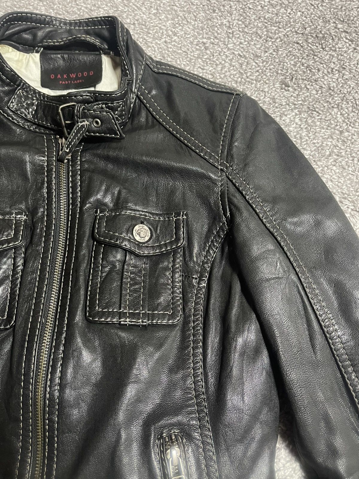Japanese Brand × Vintage OAKWOOD VINTAGE Y2K LEATHER JACKET BLACK SIZE M-S Size M / US 6-8 / IT 42-44 - 5 Thumbnail