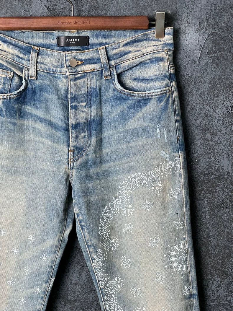 Amiri Amiri Blue totem printed jeans Size US 31 - 3 Thumbnail
