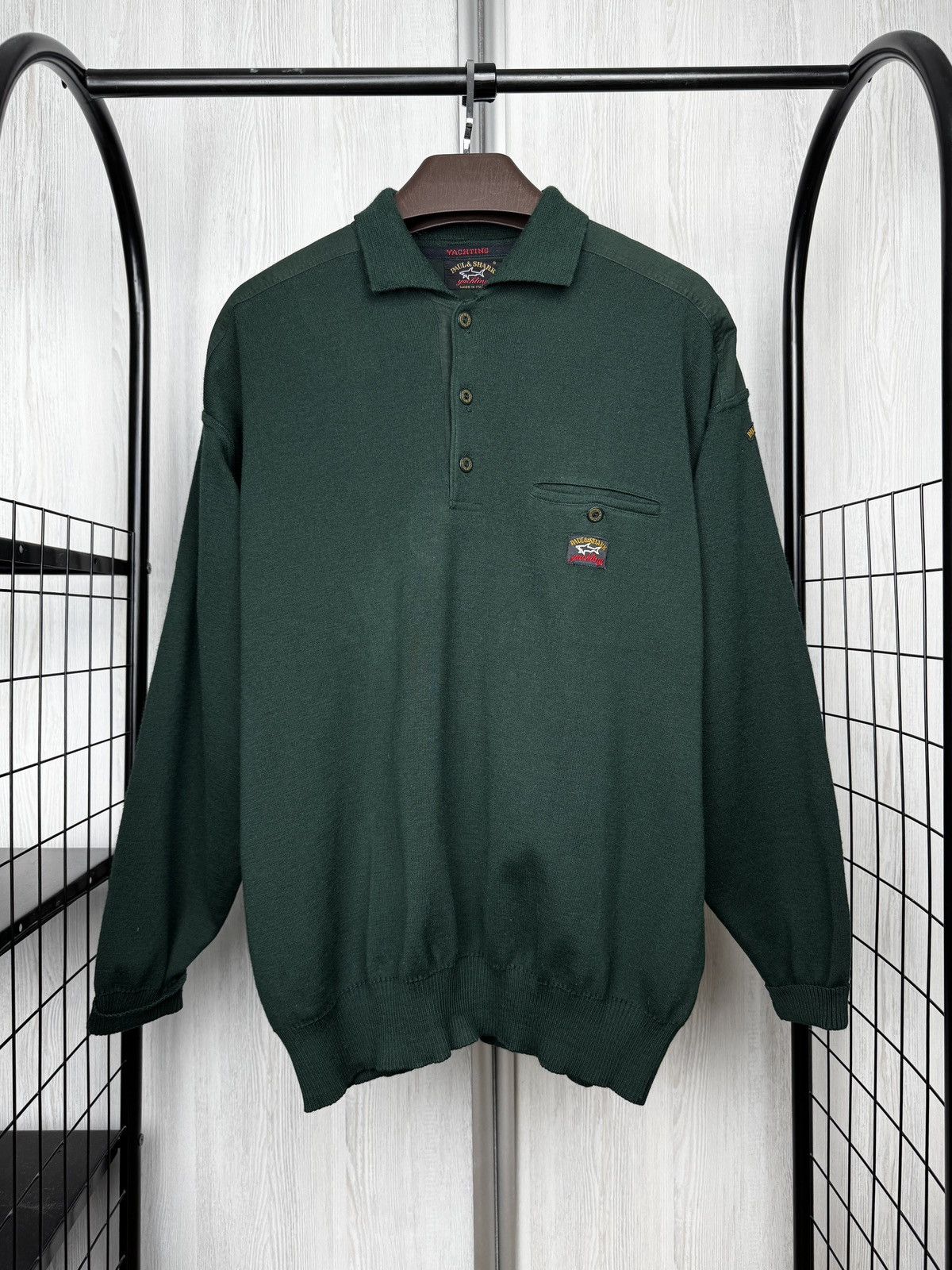 Paul & Shark Paul & Shark vintage green rugby pullover collared jumper Size US XL / EU 56 / 4 - 2 Thumbnail