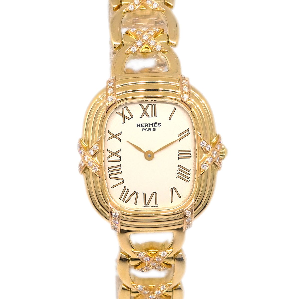 image of Hermes Ruban Watch 132779 in Gold, Women's