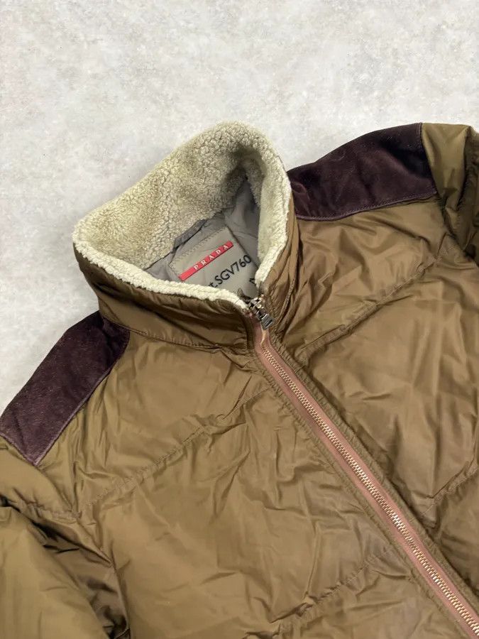Prada 2000s Prada Khaki Nylon Puffer Bomber Jacket Size US M / EU 48-50 / 2 - 5 Thumbnail