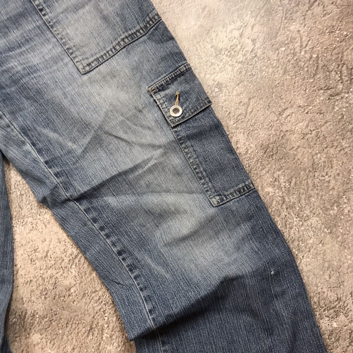 Vintage Y2K Baggy Distressed Cargo Pants Faded Blue Skate Graphic 28 Size 28" / US 6 / IT 42 - 4 Thumbnail