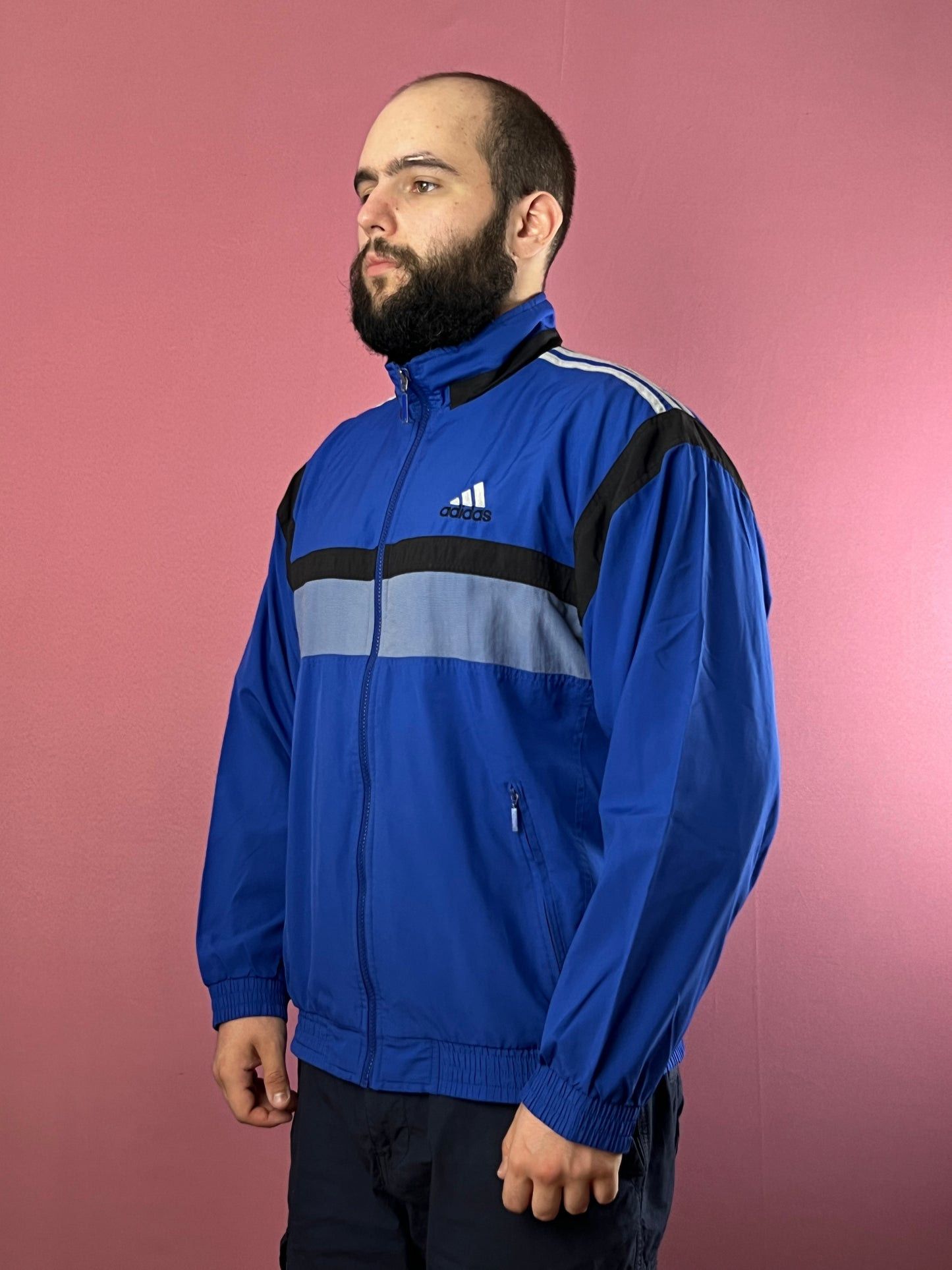 Adidas × Vintage 90s Adidas Back Logo Vintage Men's Windbreaker Jacket - M Size US M / EU 48-50 / 2 - 1 Thumbnail