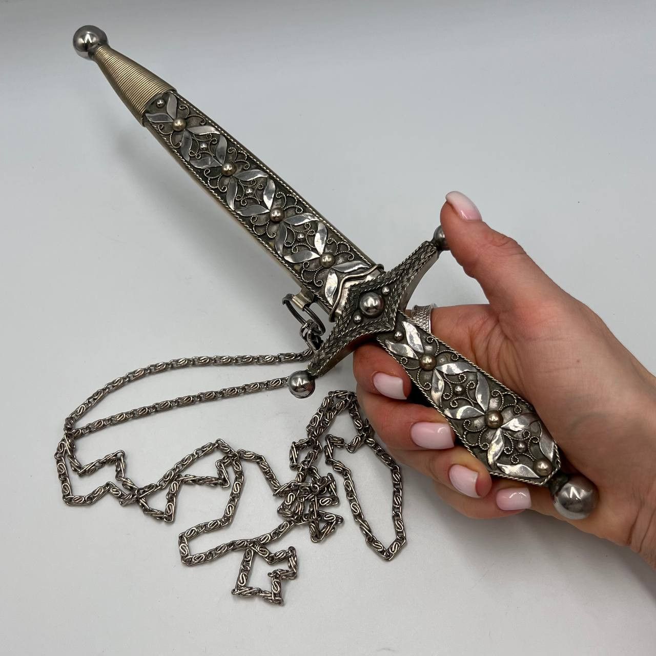 Vintage Vintage Eastern souvenir Knife Dagger Sword Filigree Steel ...