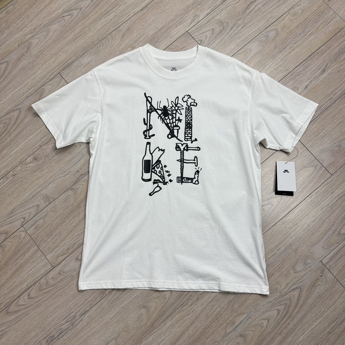 Nike Crazy Nike SB White Loose Fit Skater Tee Size US M / EU 48-50 / 2 - 1 Thumbnail