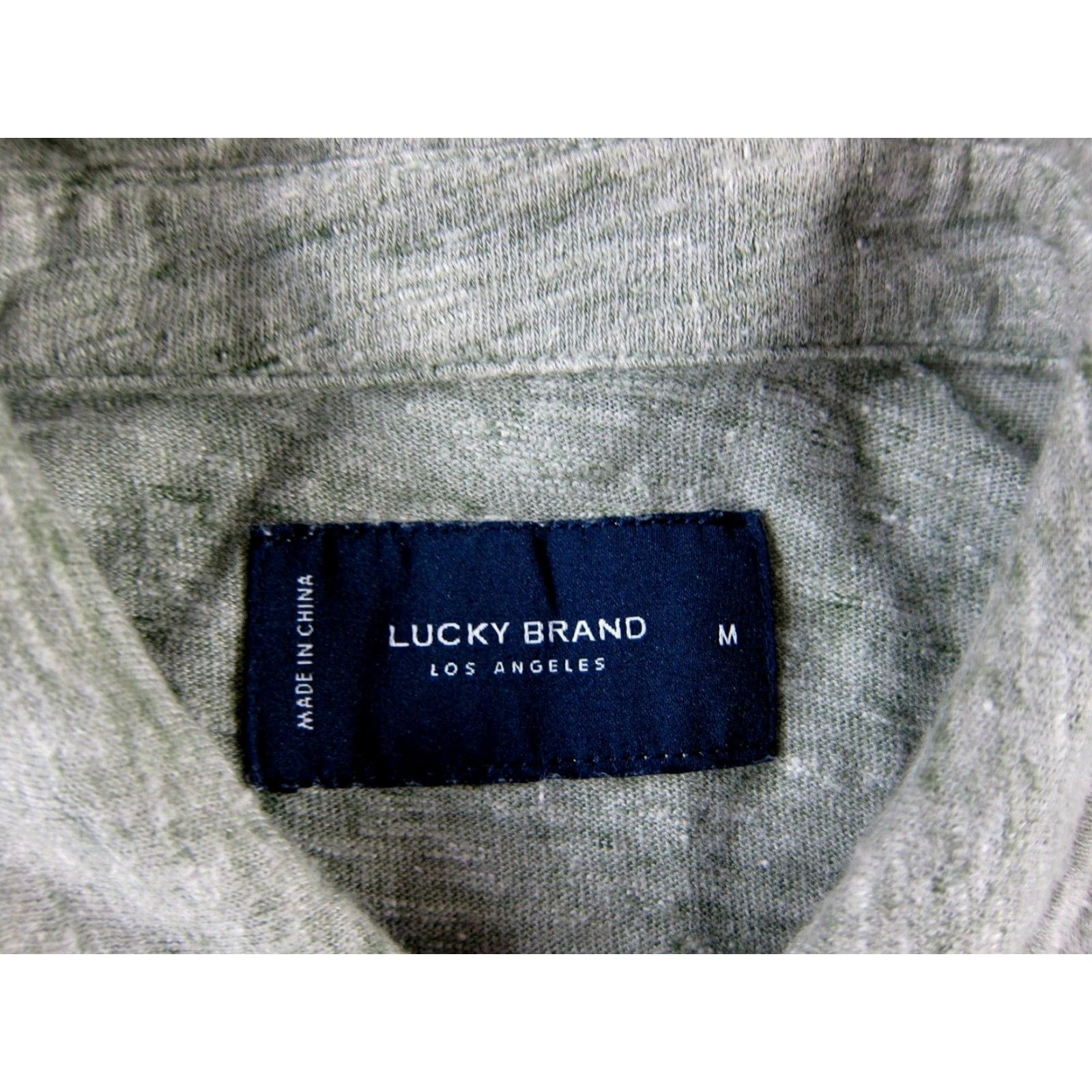 Lucky Brand Lucky Brand Button-Down Shirt Cotton Linen Green Short Sleeve Medium Men Size US M / EU 48-50 / 2 - 3 Thumbnail