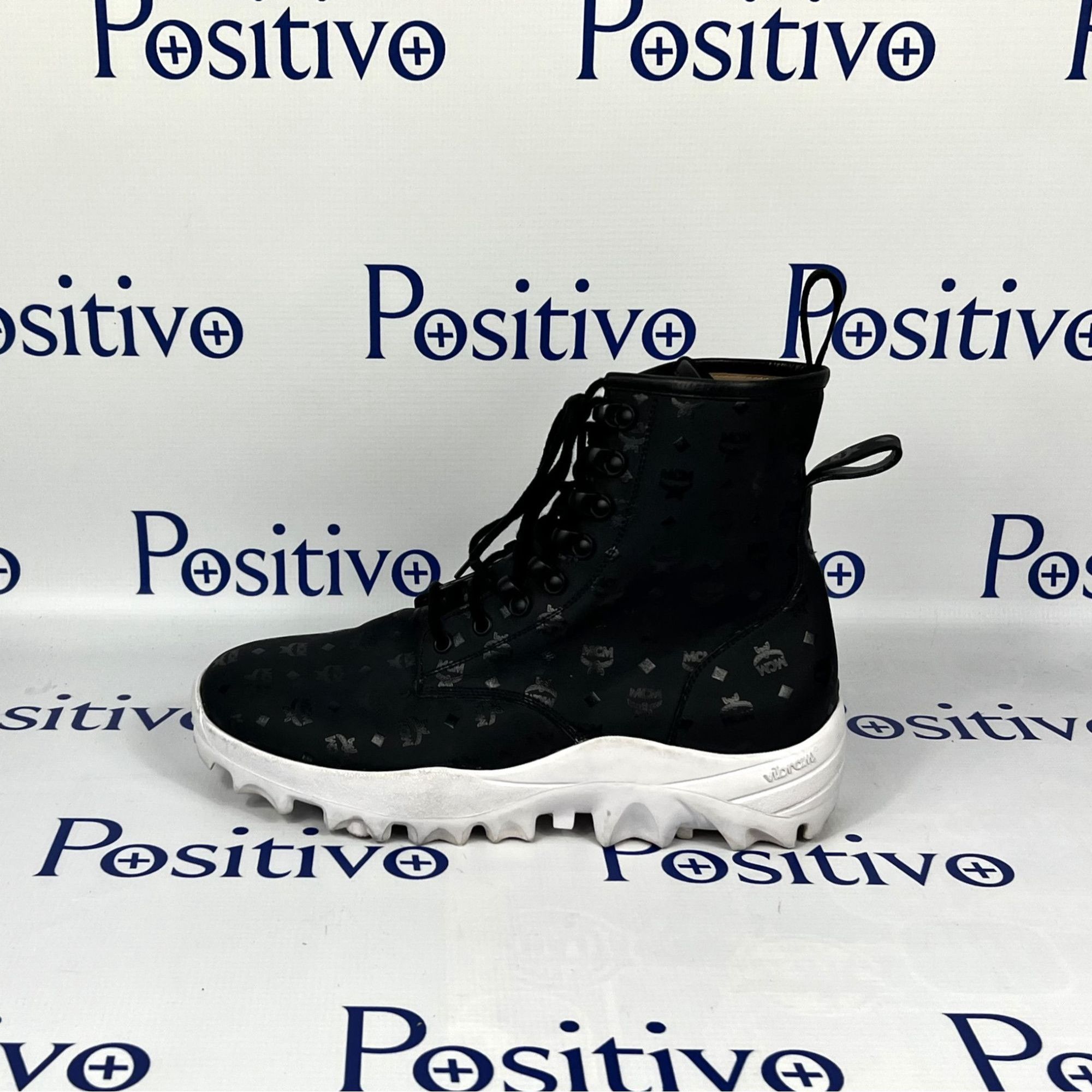 image of MCM Boots Black/white Leather Ankle Boots Us 8.5 Display, Men's
