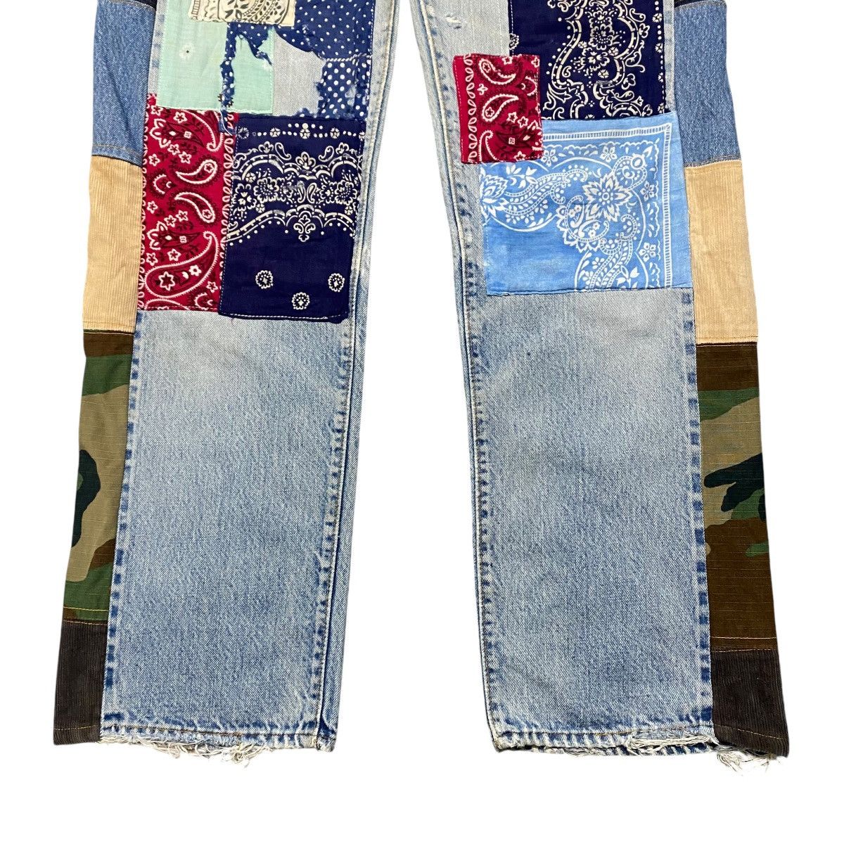 Levi's Vintage Levis 501 Redline Denim Patchwork Jeans Size US 33 - 8 Thumbnail