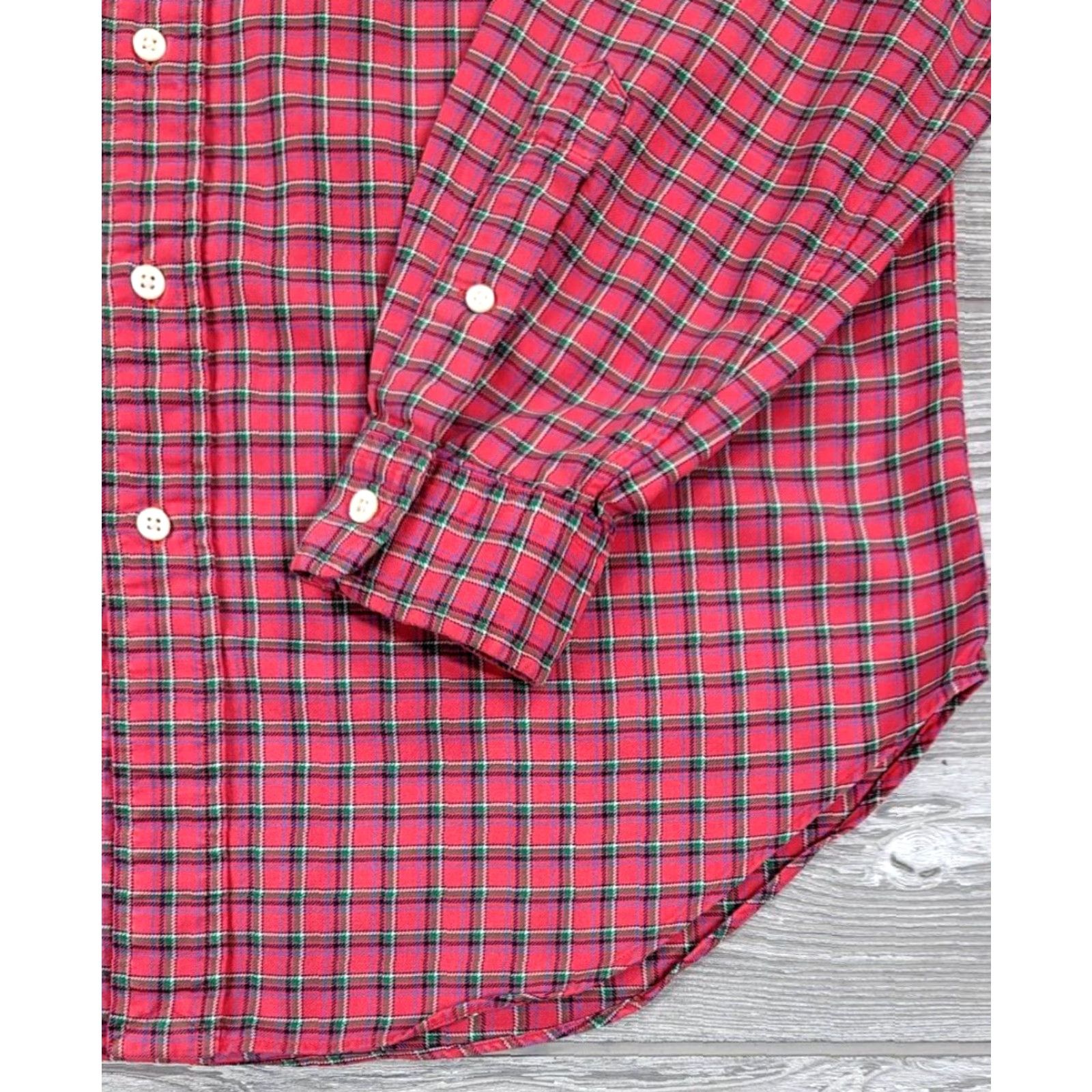 Polo Ralph Lauren Polo Ralph Lauren Colorful Red Plaid Brushed Cotton Button Up Shirt Mens M Size US M / EU 48-50 / 2 - 5 Thumbnail