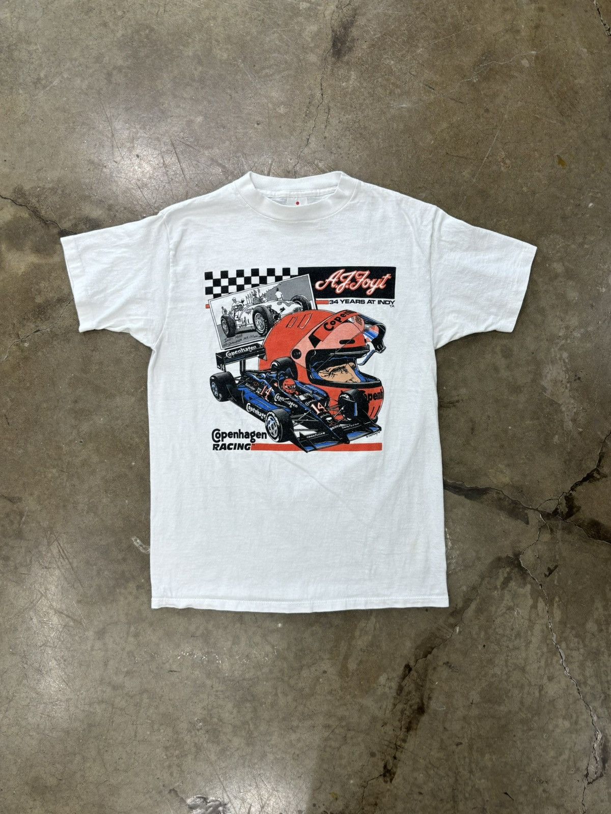 NASCAR × Vintage Vintage Copenhagen Racing AJ Foyt Single Stitch Tee Medium Size US M / EU 48-50 / 2 - 2 Thumbnail