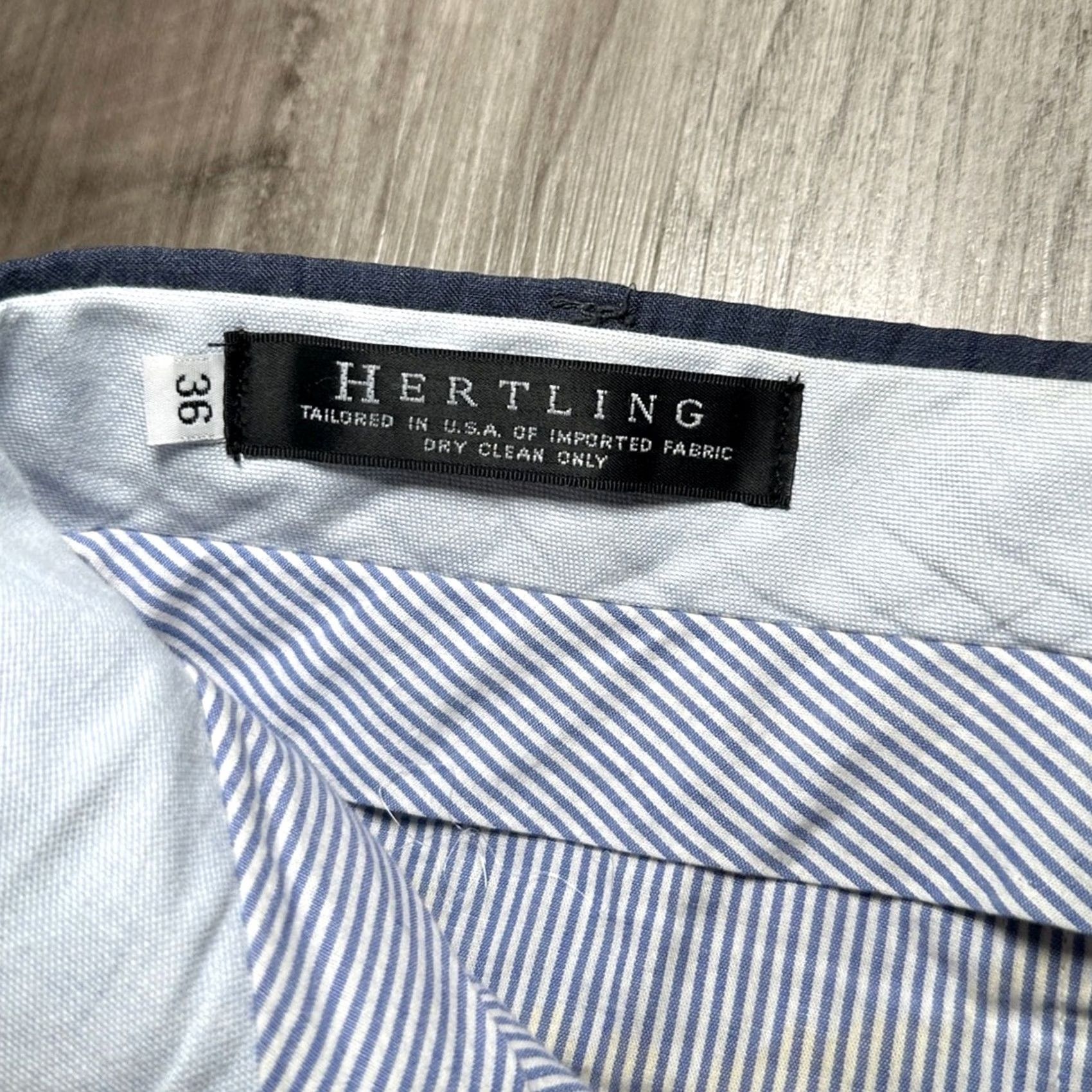 Vintage Hertling Windowpane Navy Dress Pants - 36 Regular Wool 100% Inseam 30 Men Size US 36 / EU 52 - 7 Thumbnail
