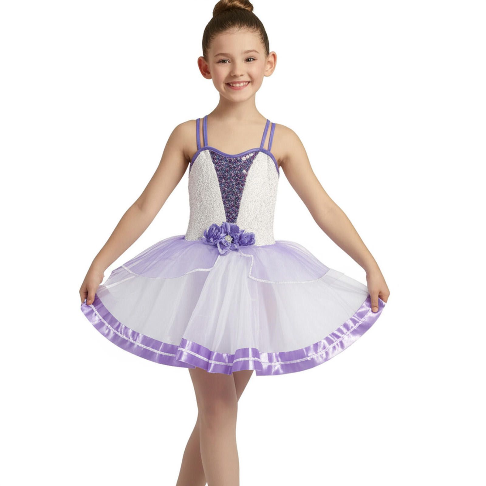Stuart Weitzman WEISSMAN Kids 7/8 IC Purple Sequin Lyrical Dance Costume Size ONE SIZE - 1 Thumbnail