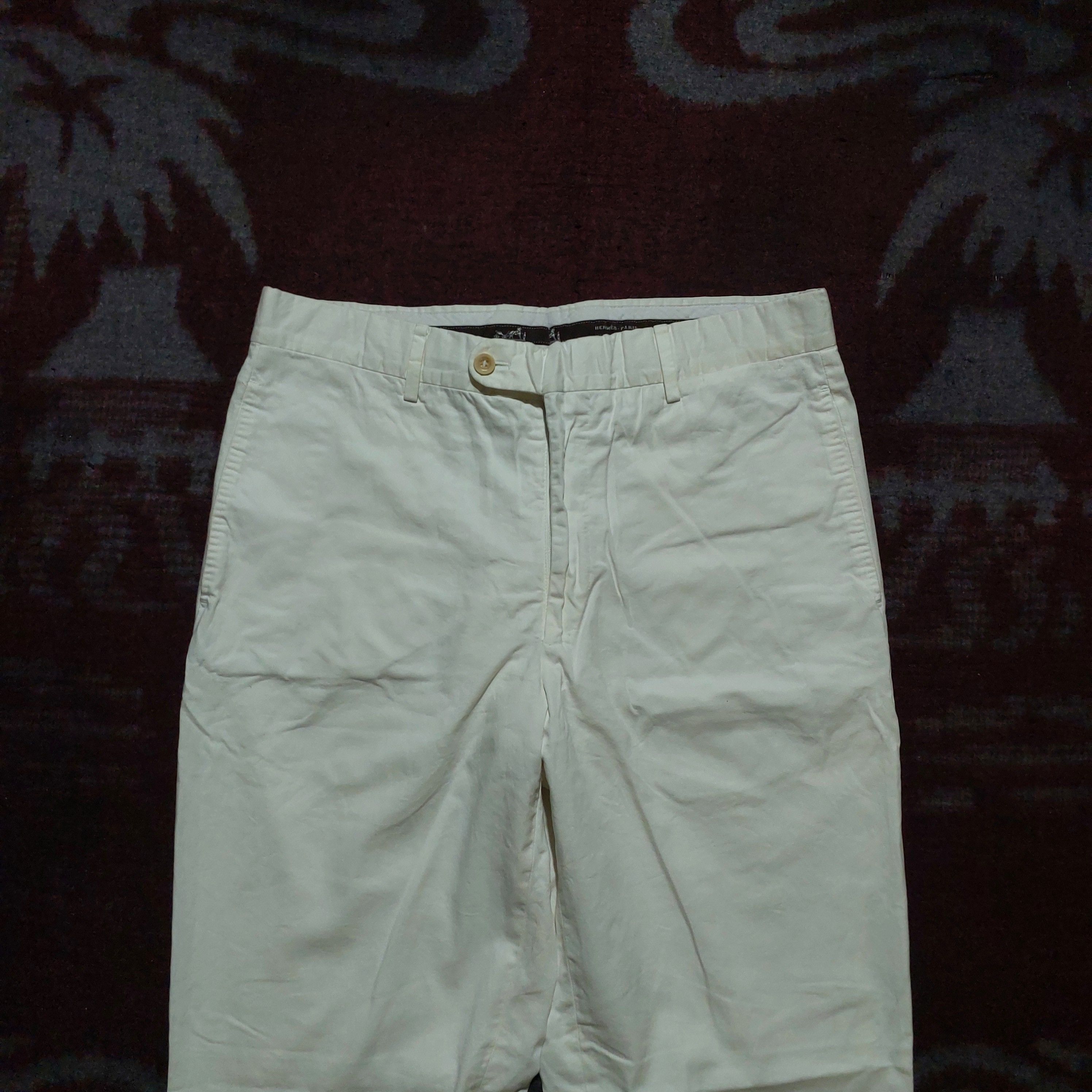 Hermes Hermes Paris ivory white casual trousher pants Size US 32 / EU 48 - 2 Thumbnail
