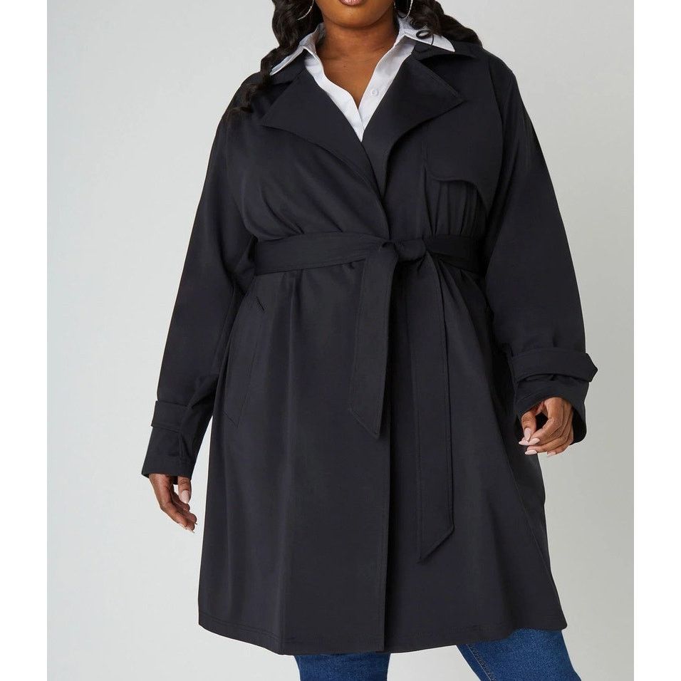 Other PLUS Size 22/24 3X | Women’s Stretch Twill Trench Coat | NWT Size 3XL / US 20-22 - 3 Thumbnail