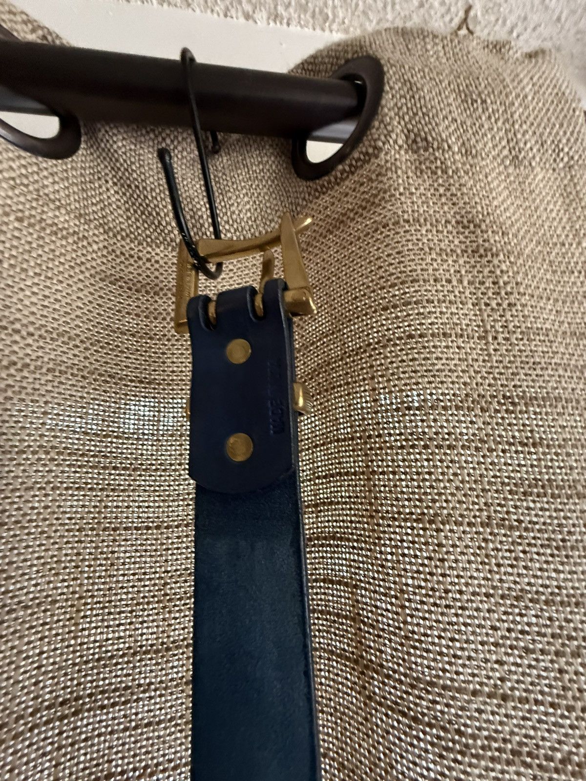 Other 1.5" Indigo Leather Japanese Double Prong Quick Release Belt Size 32 - 3 Thumbnail