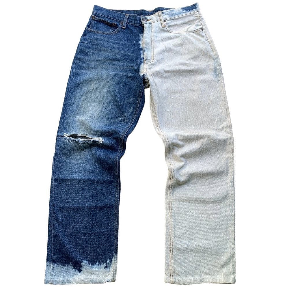 image of Kansai Yamamoto Crash Jeans in Blue/White, Men's (Size 34)