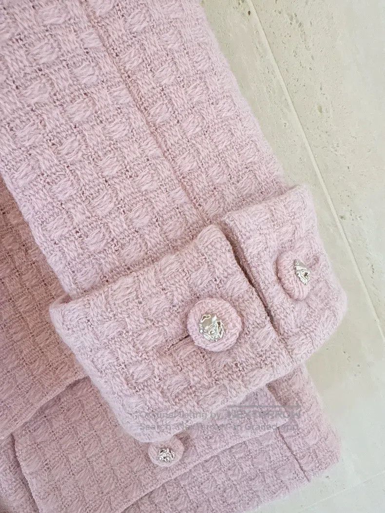 Chanel Chanel 24K autumn and winter pink waffle tweed jacket Size XS / US 0-2 / IT 36-38 - 4 Thumbnail