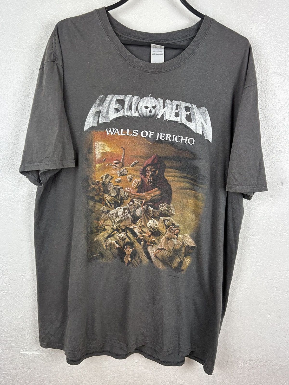 Band Tees 00s Vintage Helloween Walls Of Jericho 1985 Album T-Shirt Size US XXL / EU 58 / 5 - 1 Thumbnail
