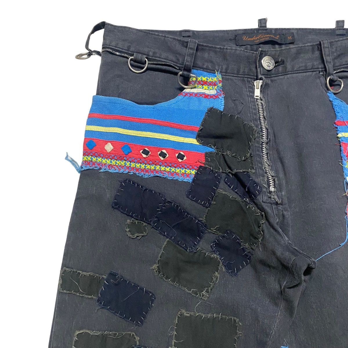 Undercover SS03 Undercover Scab Ethnic Patchwork Flare Pants Size US 29 - 5 Thumbnail