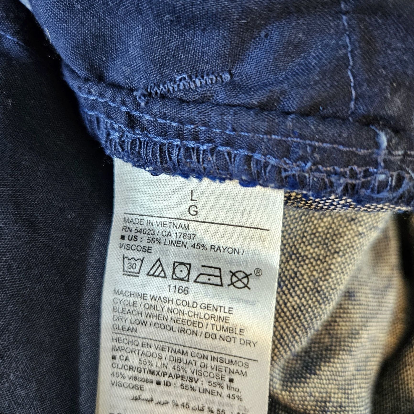 Old Navy Old Navy Womens Ankle Pants Pull On High Rise Sz Large Blue Linen Blend Size 36" / US 14 / IT 50 - 6 Thumbnail