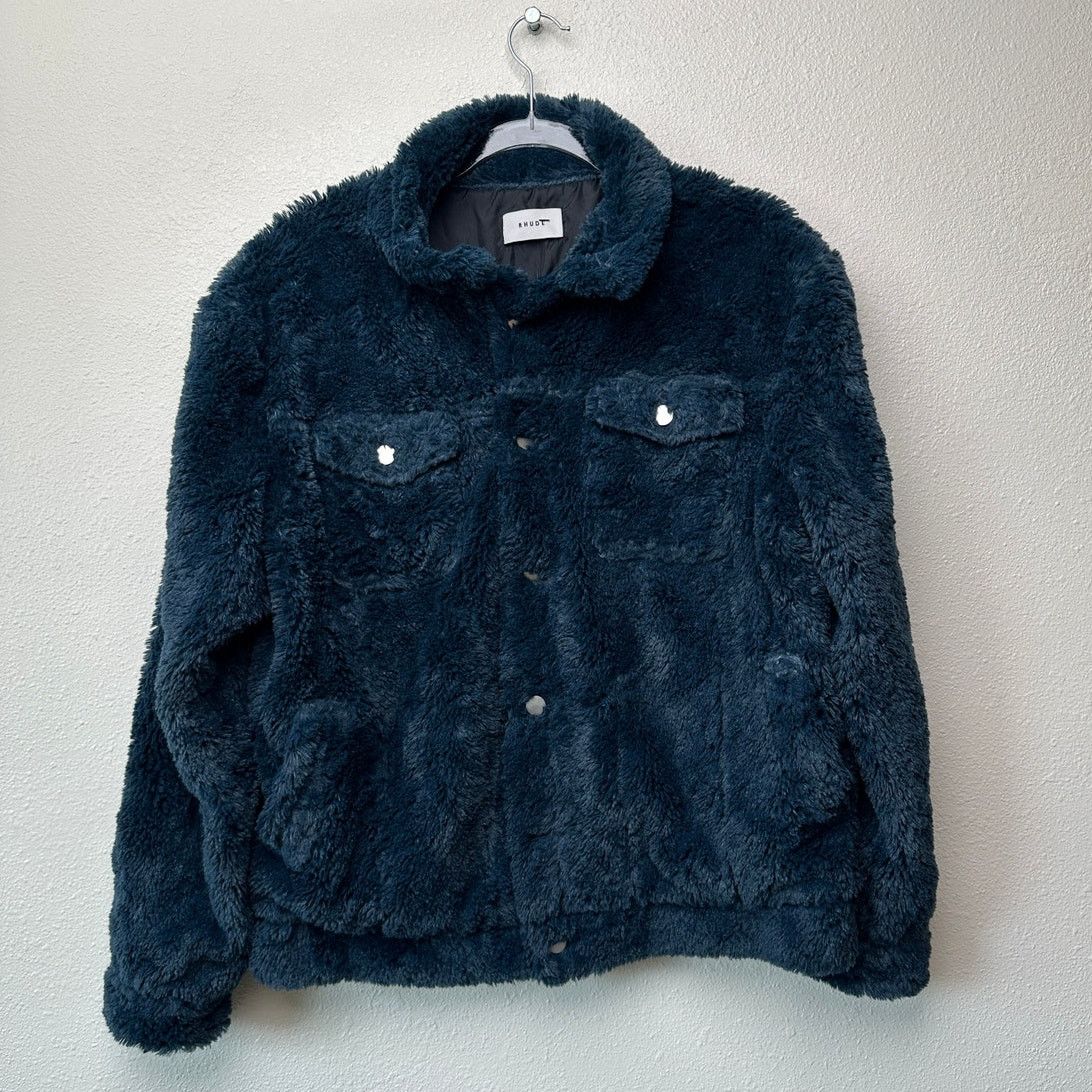 NWT Rhude Jacket Navy Blue Mens US L Sherpa